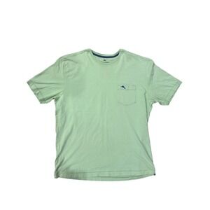 Tommy Bahama Relax Mens Light Green Pima Cotton Pocket T Shirt L G